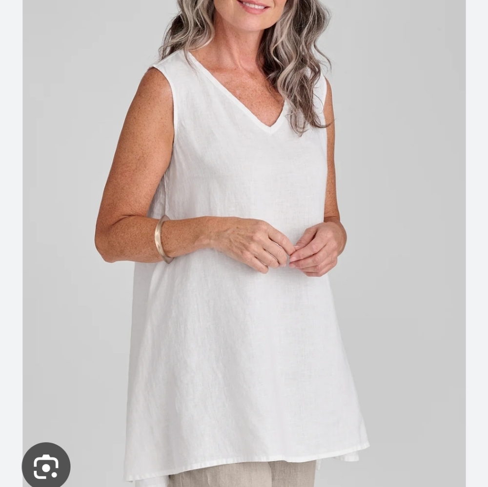 FLAX A-line linen sleeveless top Sz M